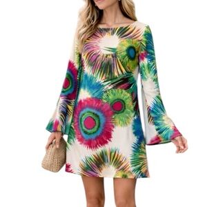 Coastal Girls Worth Avenue Palm Beach Vibrant Shift Dress Resort Chic S